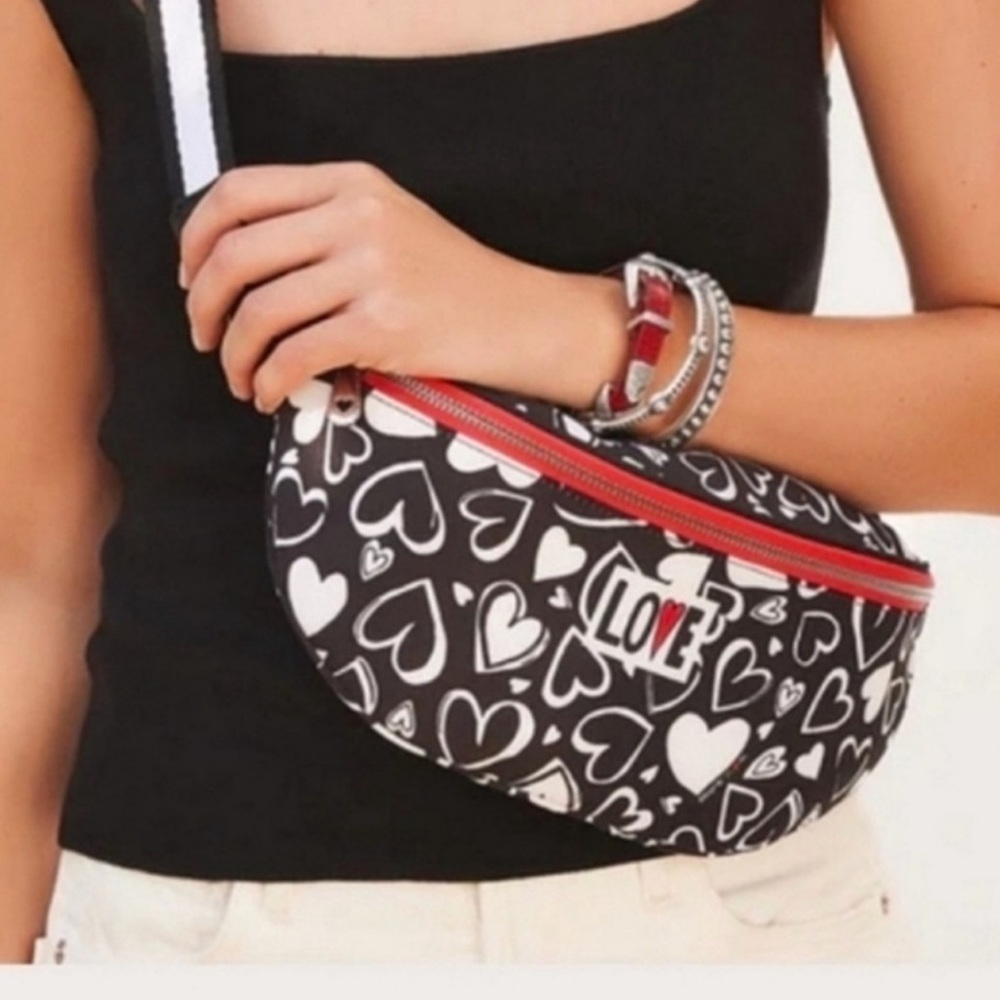 Brighton NWT Endless Love Hearts Nylon Sling Back/Fanny Pack Bag